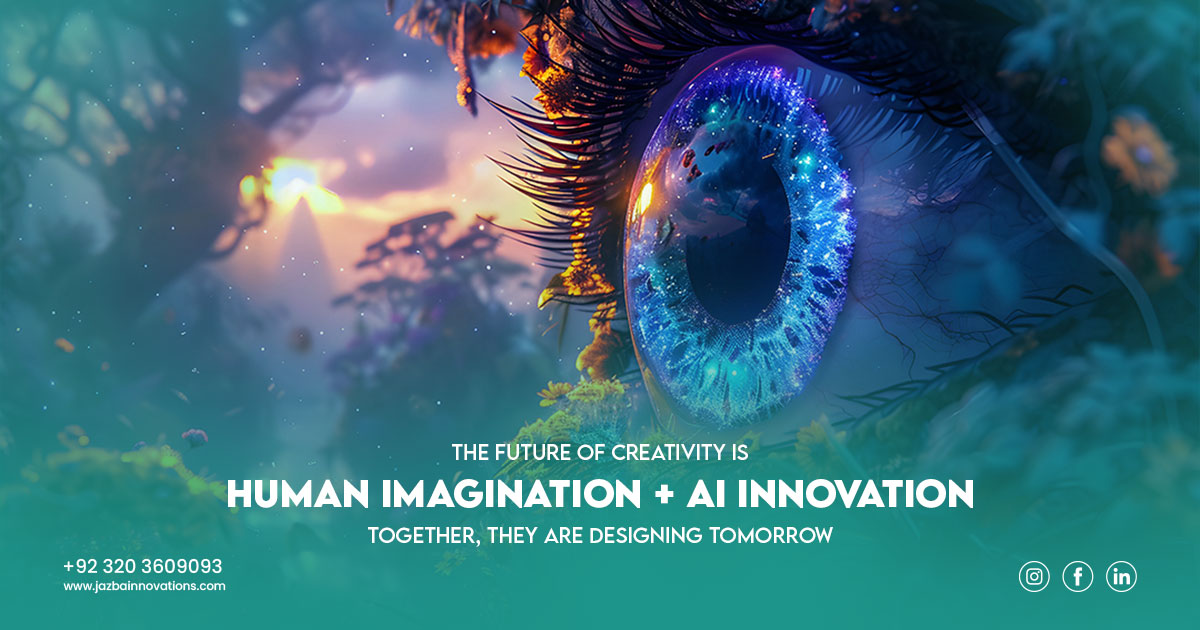 An artistic digital image of a human eye symbolizing vision and creativity,