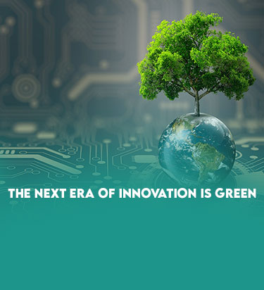 A tree growing on a globe symbolizing green, highlighting sustainable technology and environmental progress innovation.